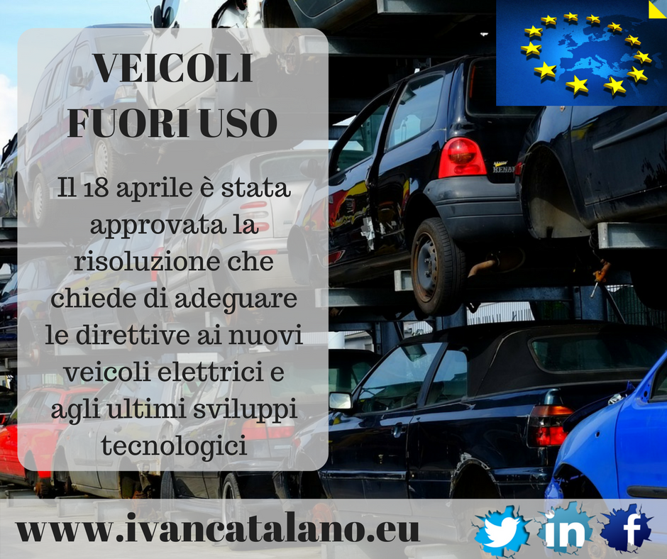 Veicoli fuori uso: approvata risoluzione per adeguarsi ai veicoli elettrici